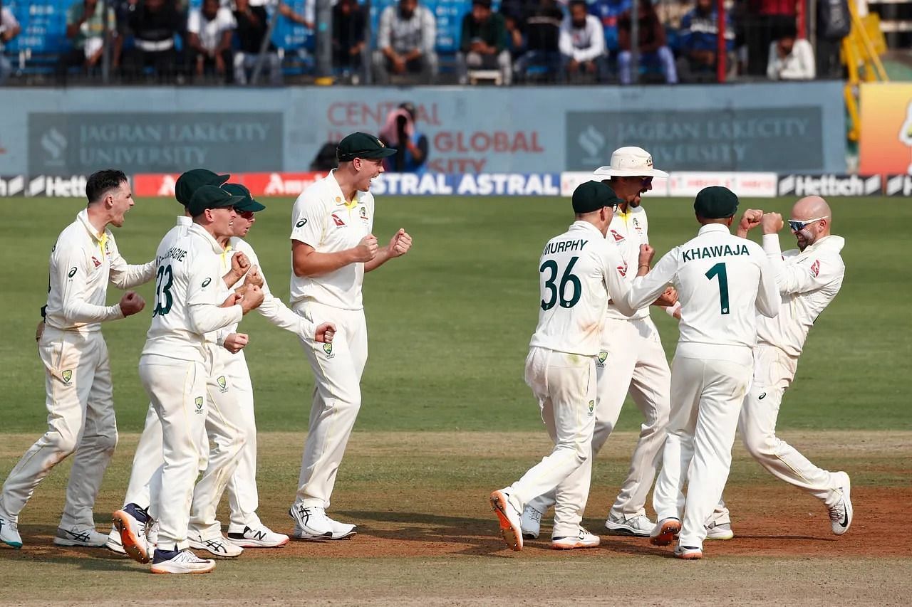 Nathan Lyon celebrates a wicket. (Image Credits: Twitter)